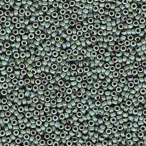Opaque Turquoise Blue Picasso 15/0 seed beads || RR15-4514 - Mack & Rex