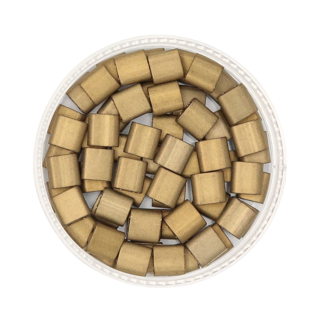 MATTE ANTIQUE GOLD - Whole Tile Beads