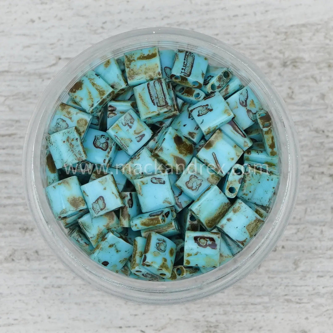 Picasso Teal Tila Beads | TL4514 - Mack & Rex