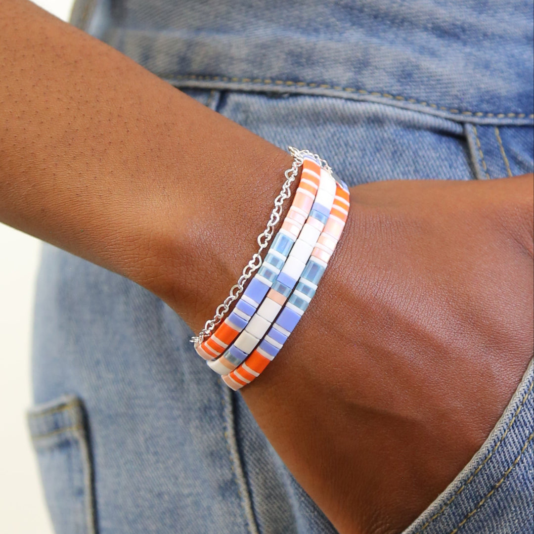 POOLSIDE - 3 Tila Bead Bracelet Stack