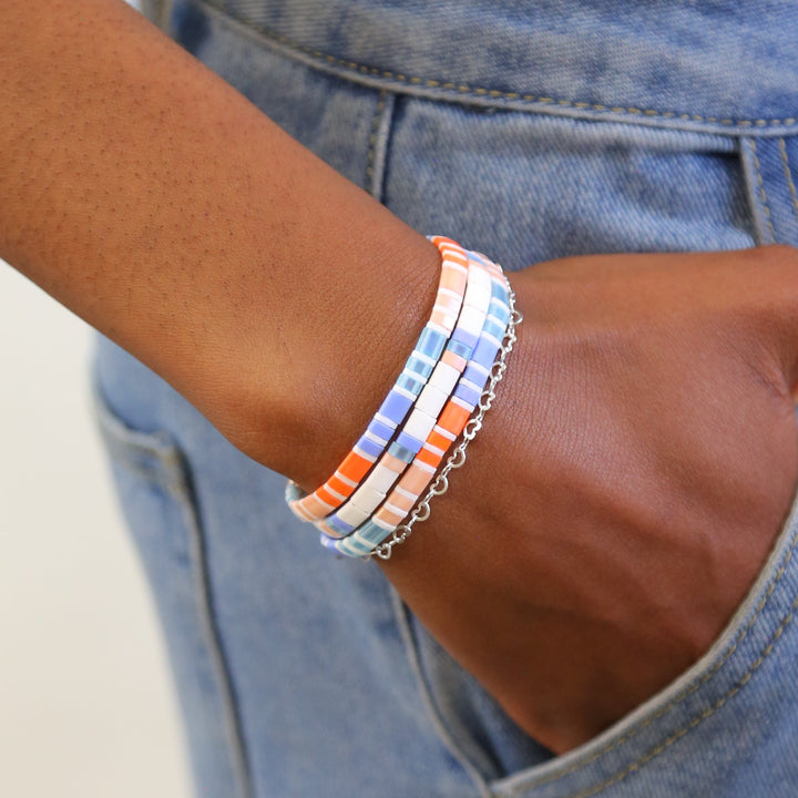 POOLSIDE - 3 Tila Bead Bracelet Stack