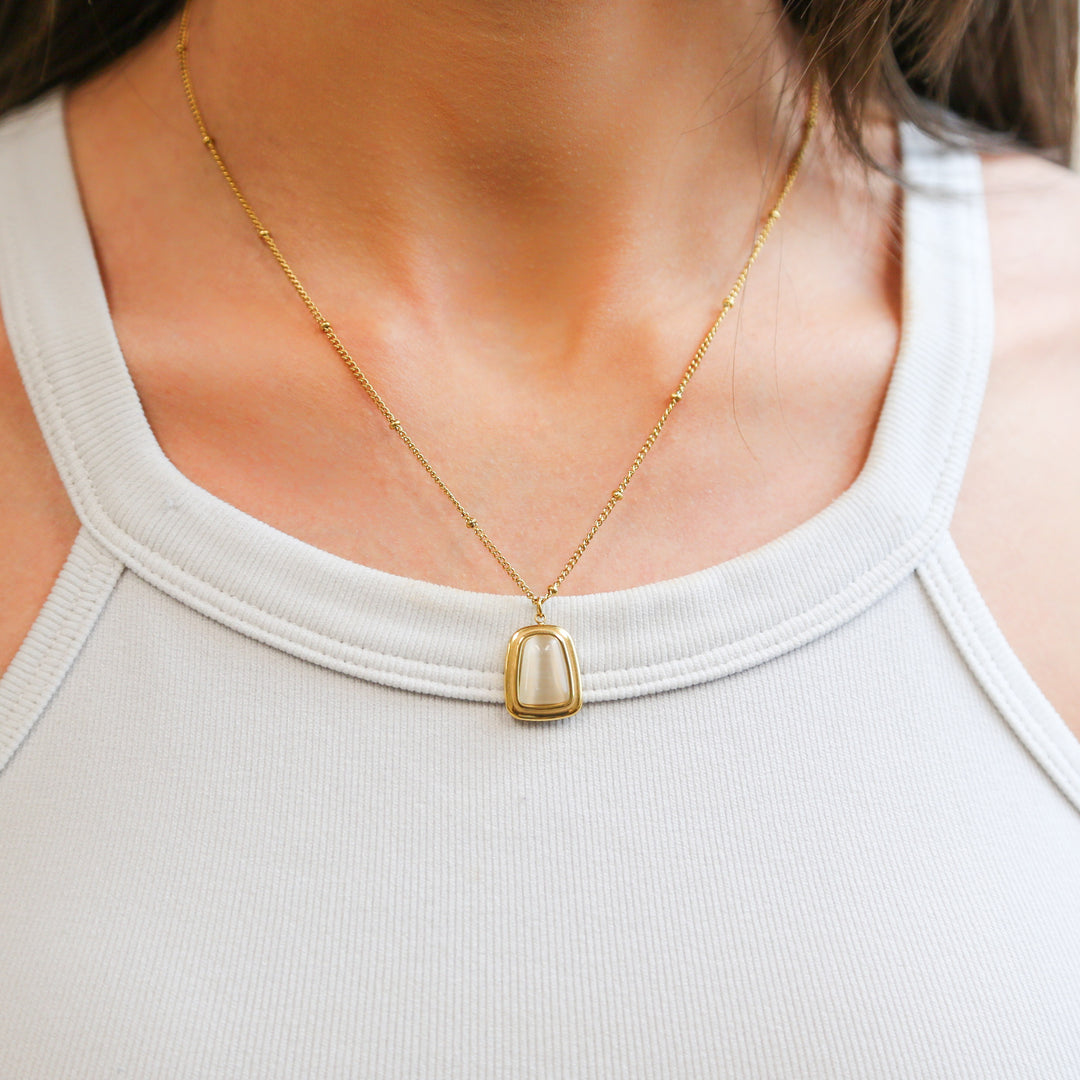 Raleigh GOLD & WHITE Necklace Stainless Steel