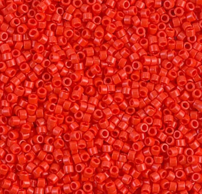 Red Delica 11/0 || DB-0727 | Opaque Light Red Delica Beads, 11-0 delica beads || DB0727 | 11/0 Seed Beads
