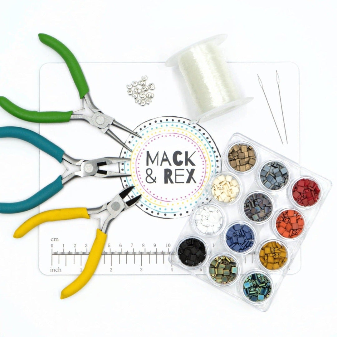 a pair of scissors, a spool of thread, and other crafting supplies