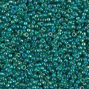Transparent Emerald AB 15/0 seed beads || RR15-0295 - Mack & Rex