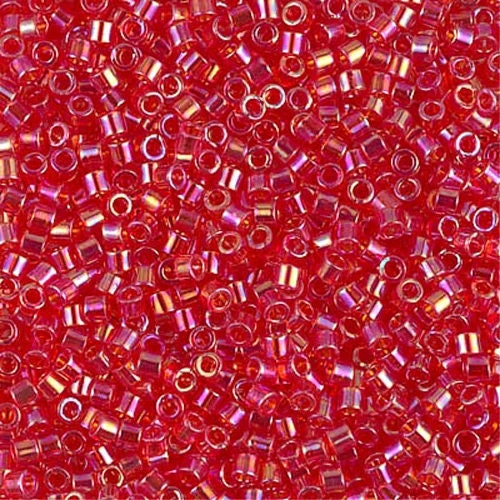 Transparent Red AB 10/0 Delica || DBM-0172 || Delica Seed Beads - Mack & Rex