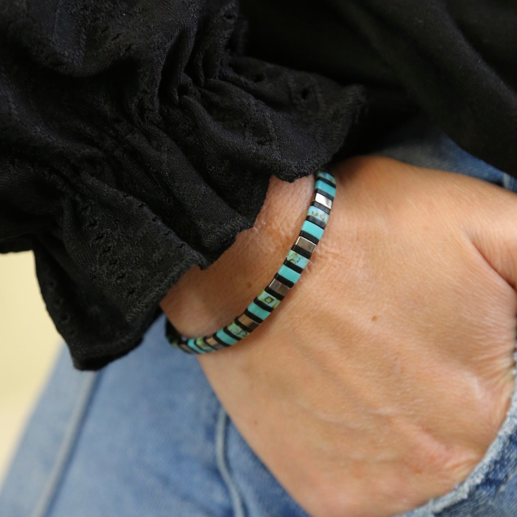 Mack & Rex Route 66 Tila Bead Bracelet - Miyuki Glass Tila Beads