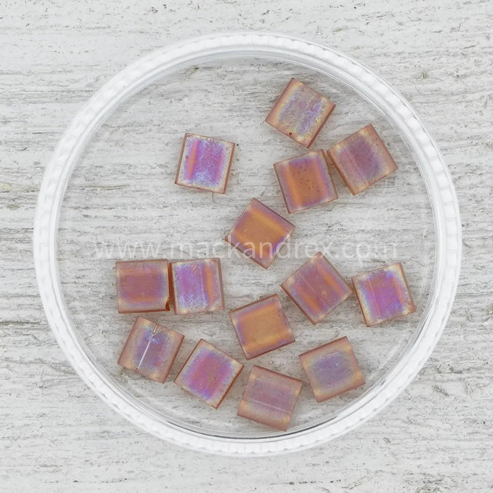 0134FR Tila Beads - Amber Matte Rainbow - Mack & Rex