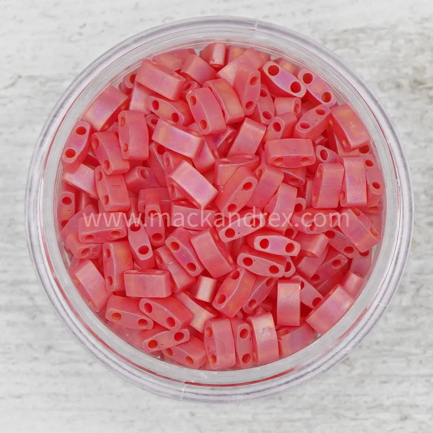 0140FR Tila Beads - Red Transparent Matte Rainbow - Mack & Rex