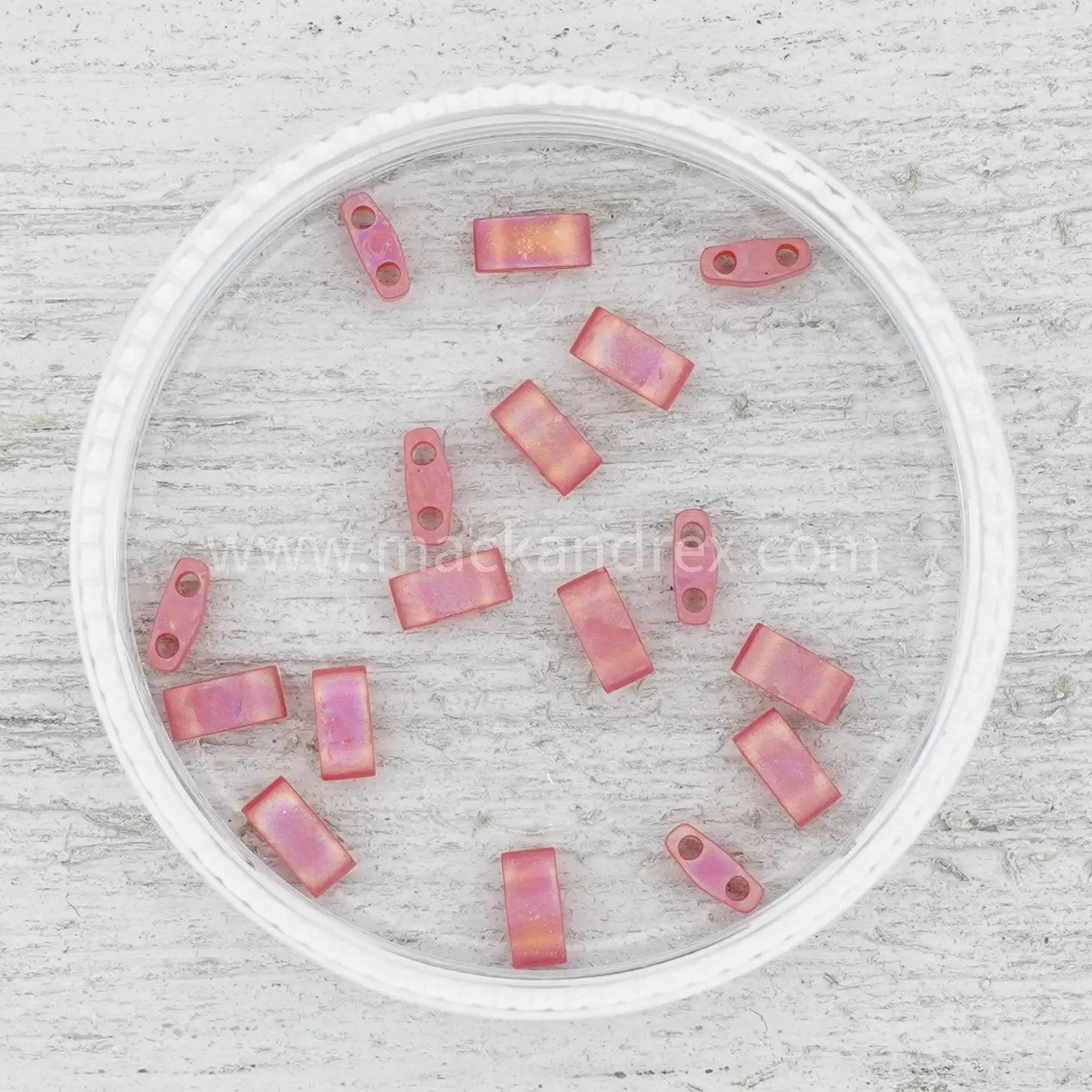 0140FR Tila Beads - Red Transparent Matte Rainbow - Mack & Rex