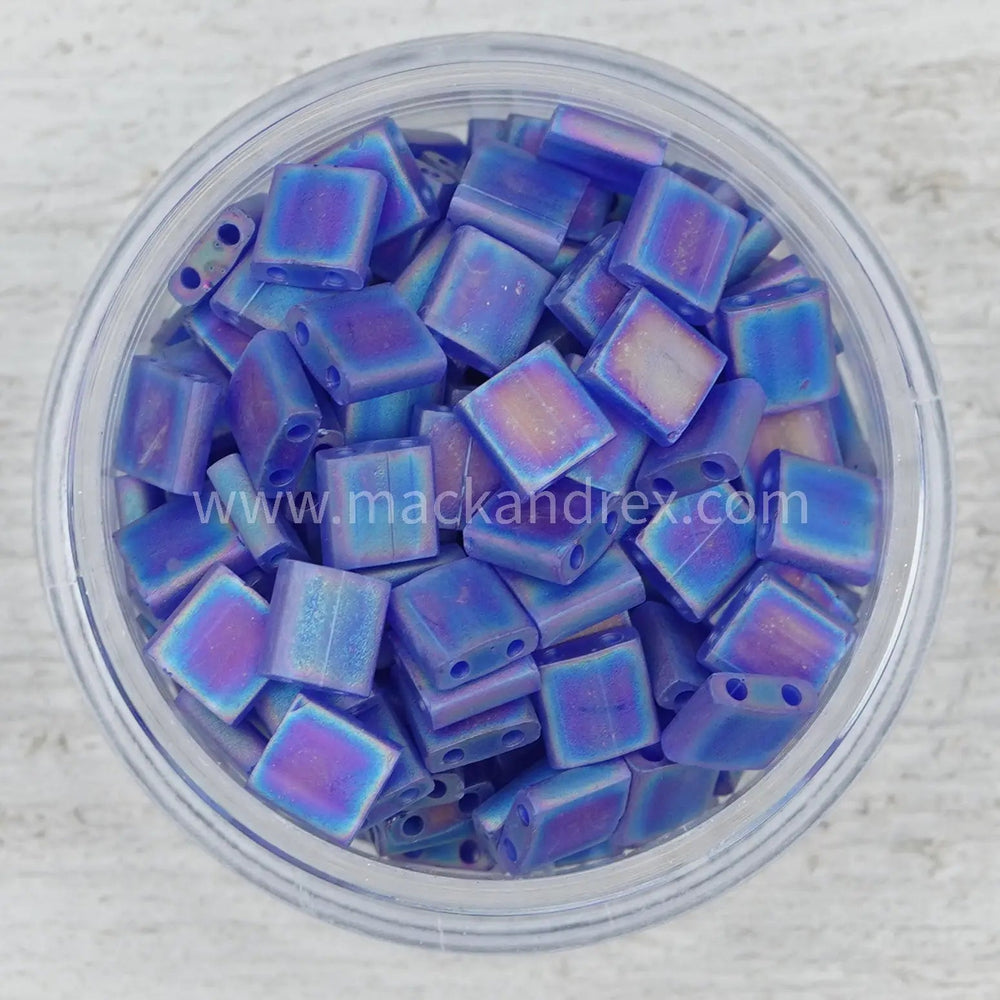 0151FR Tila Beads - Cobalt Matte Rainbow - Mack & Rex