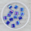 0177 Quarter Tila Beads - Cobalt Rainbow - Mack & Rex