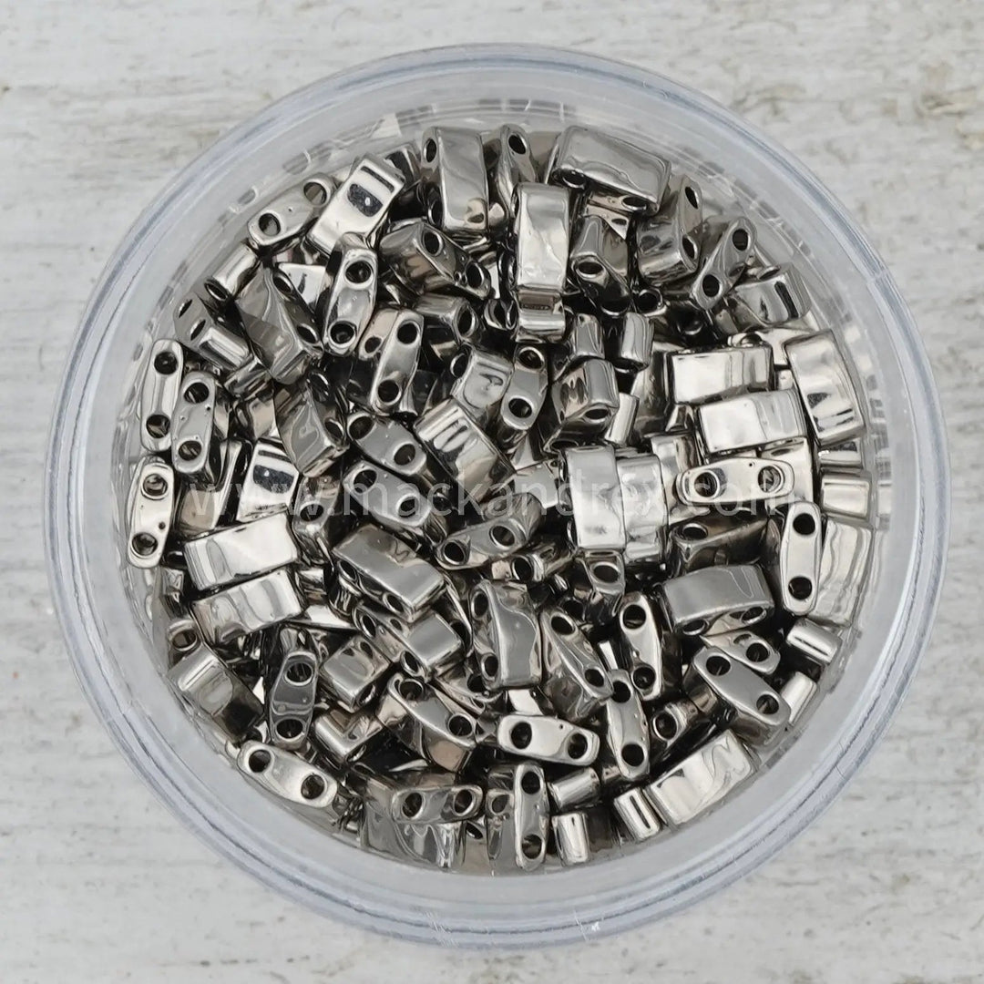 0190 Nickel Plated Metallic - Quarter Tila Beads