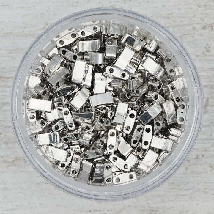 0194 Tila Beads - Silver Metallic Plated