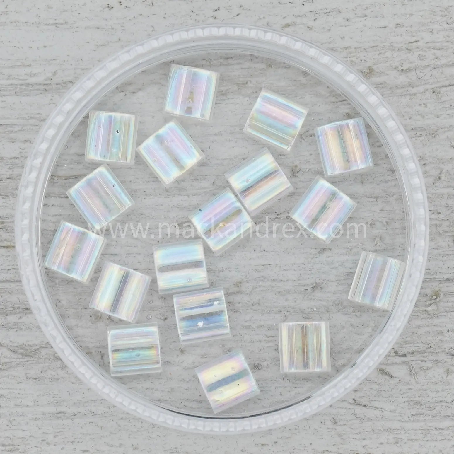 0250 Quarter Tila Beads - Crystal Rainbow - Mack & Rex