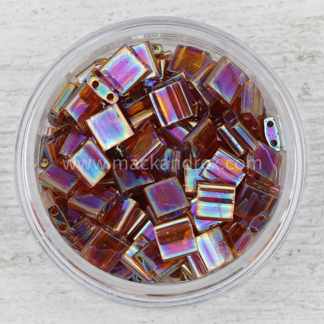 0257 Tila Beads - Amber Rainbow - Mack & Rex