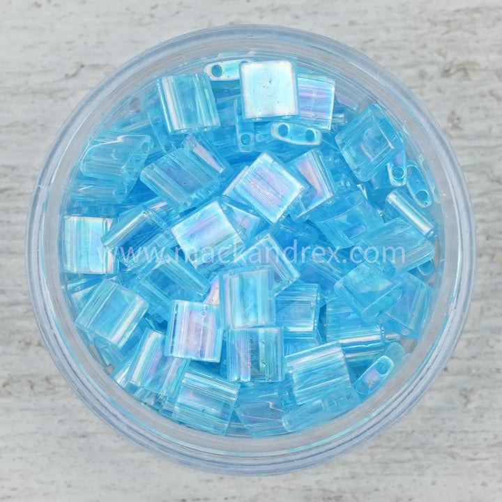 0260 Quarter Tila Beads - Blue Topaz Rainbow - Mack & Rex