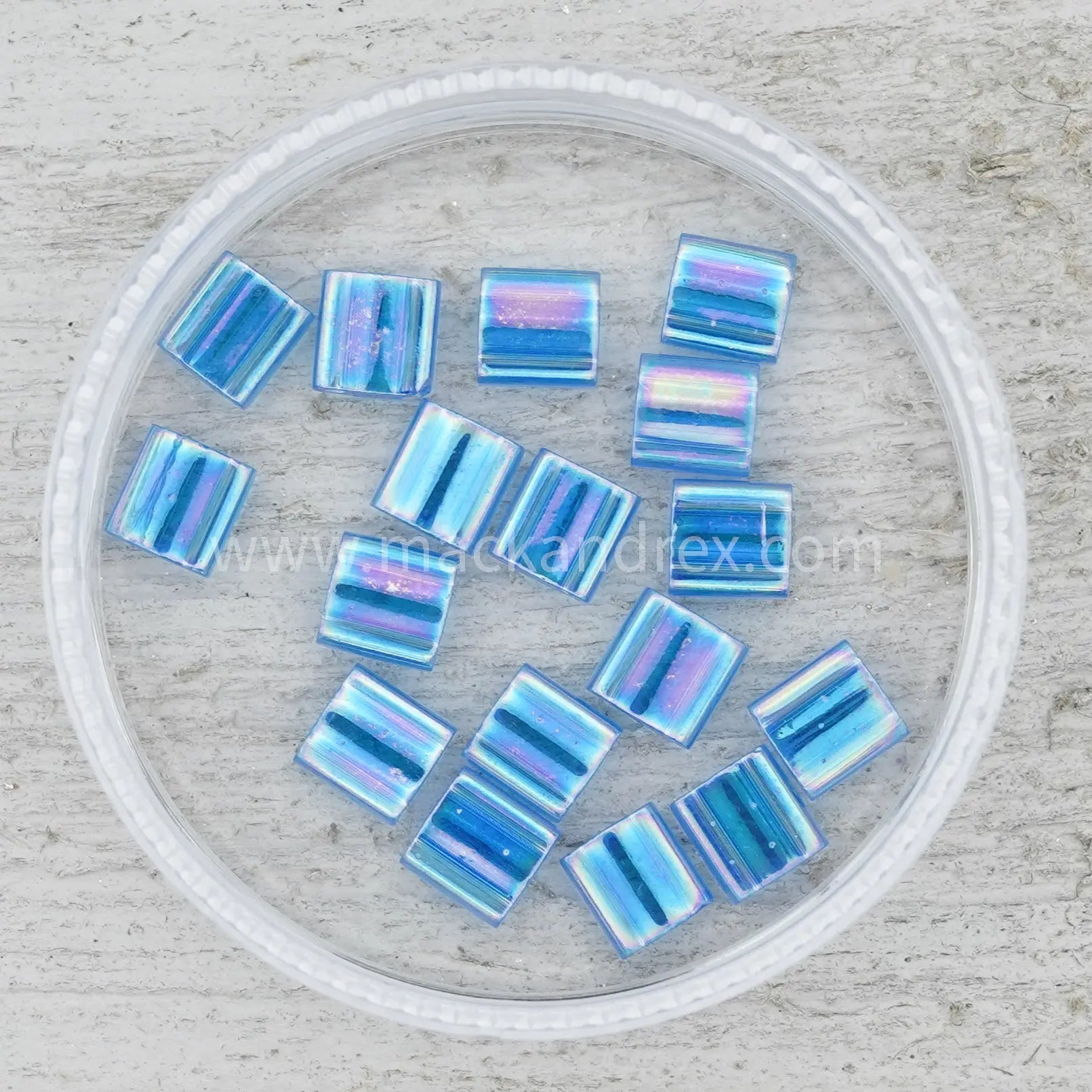 0261 Quarter Tila Beads - Sapphire Rainbow - Mack & Rex