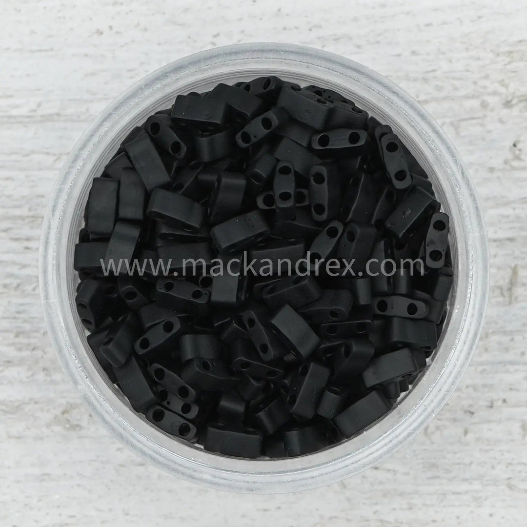 0401F Quarter Tila Beads - Matte Black - Mack & Rex