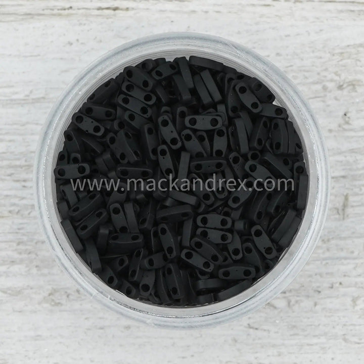 0401F Quarter Tila Beads - Matte Black - Mack & Rex