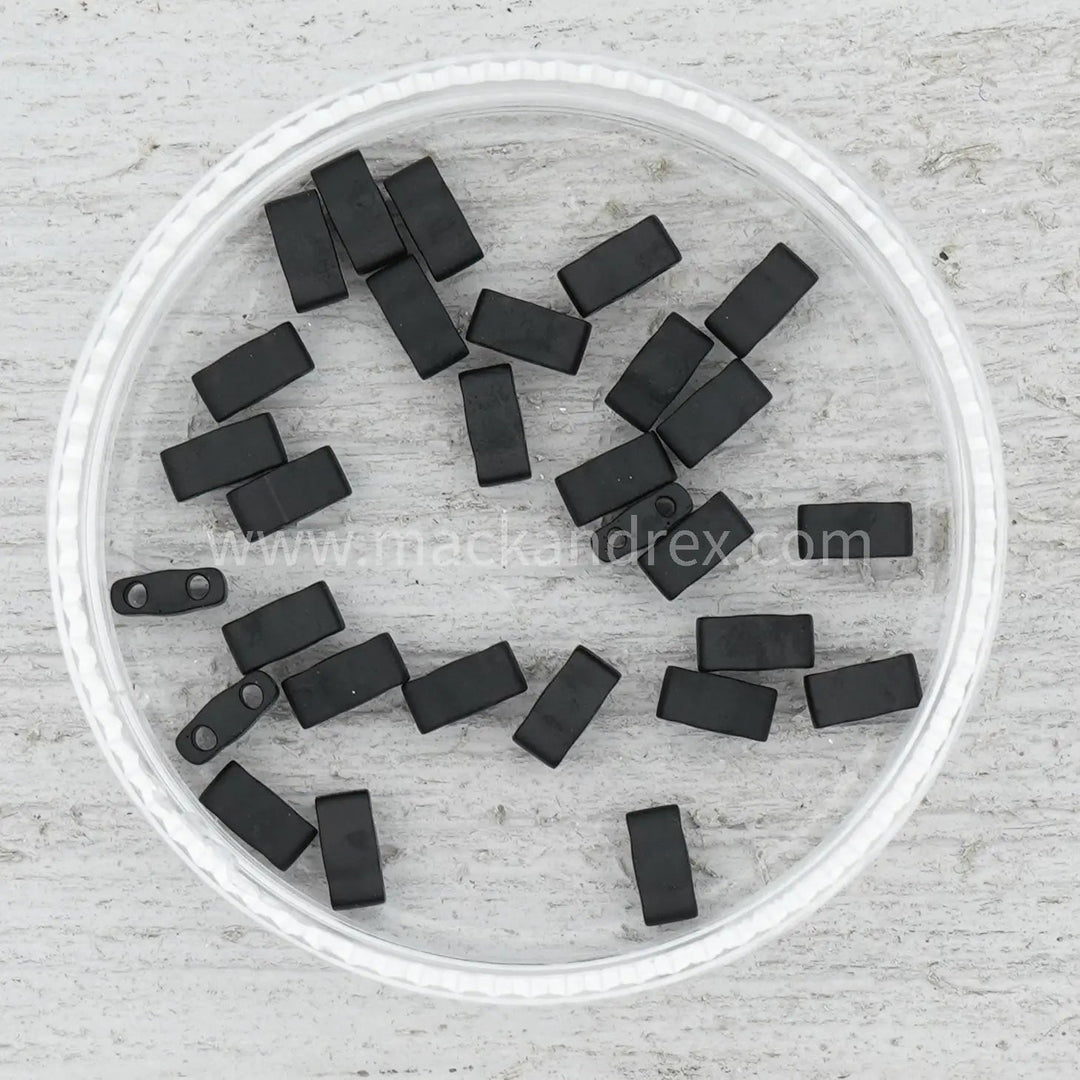 0401F Quarter Tila Beads - Matte Black - Mack & Rex