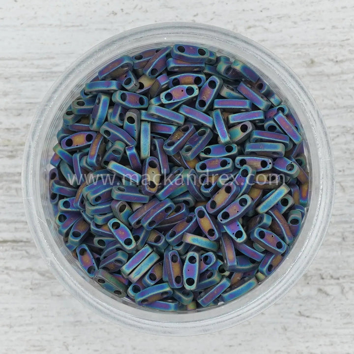 0401FR Tila Beads - Matte Black Rainbow