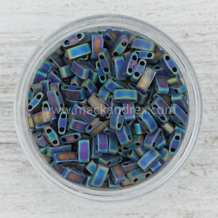 0401FR Tila Beads - Matte Black Rainbow - Mack & Rex