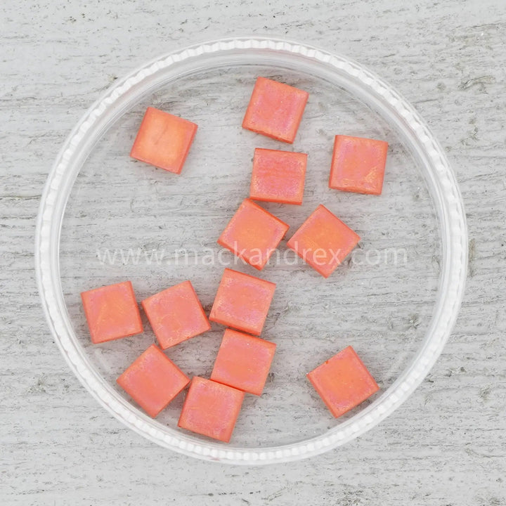 0406FR Quarter Tila Beads - Matte Orange/Coral - Mack & Rex