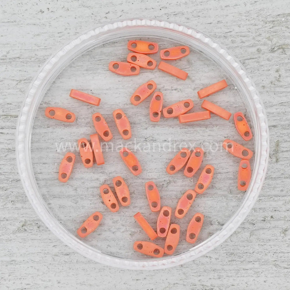 0406FR Quarter Tila Beads - Matte Orange/Coral - Mack & Rex