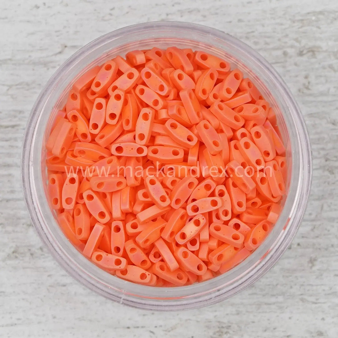 0406FR Quarter Tila Beads - Matte Orange/Coral - Mack & Rex