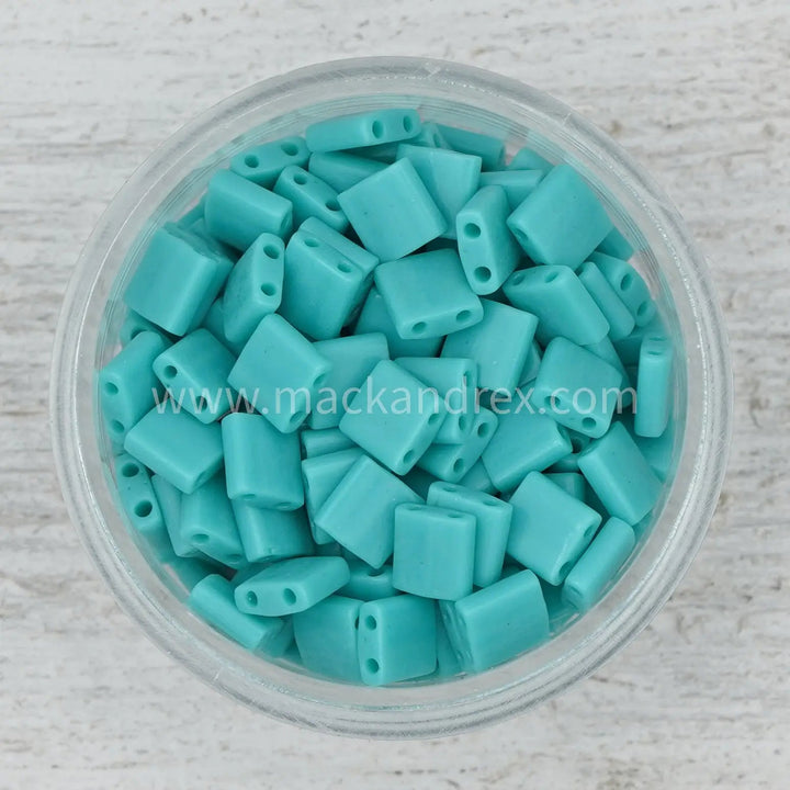 0412 Quarter Tila Beads - Aqua - Mack & Rex