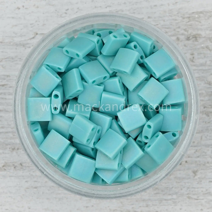 0412FR Matte Aqua - Quarter Tila Beads