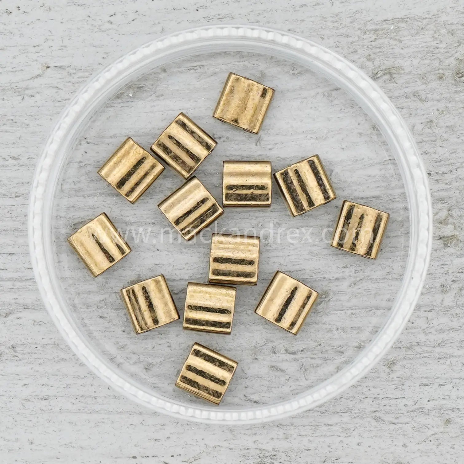 0457 Quarter Tila Beads - Golden Bronze Metallic - Mack & Rex