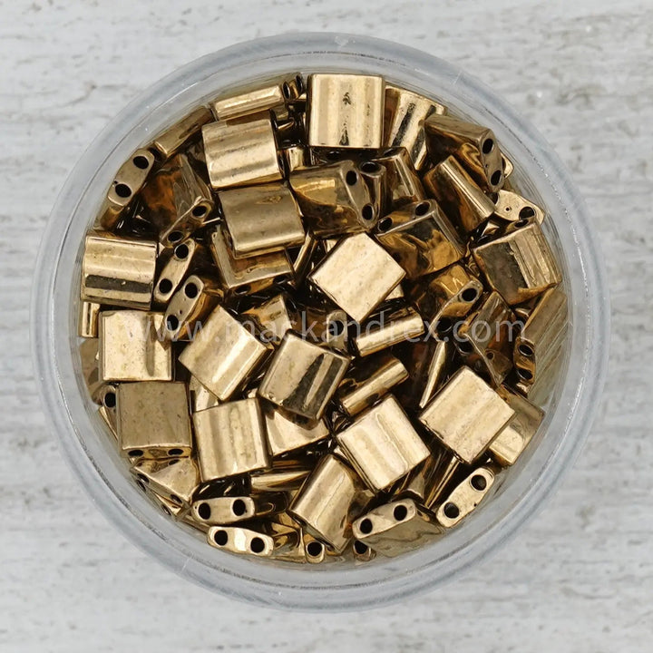 0457 Golden Bronze Metallic - Quarter Tila Beads