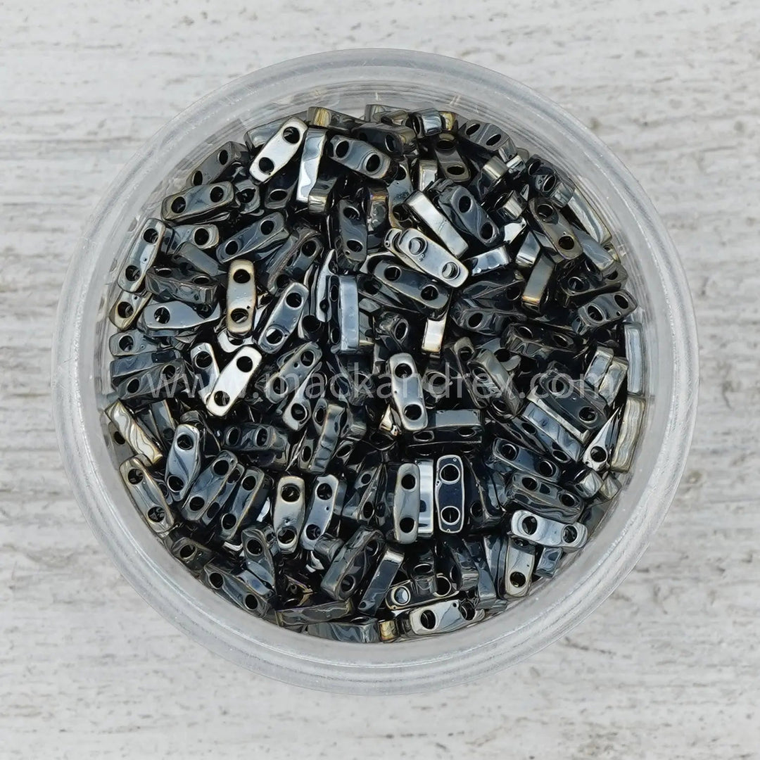 0464 Tila Beads - Gunmetal Metallic