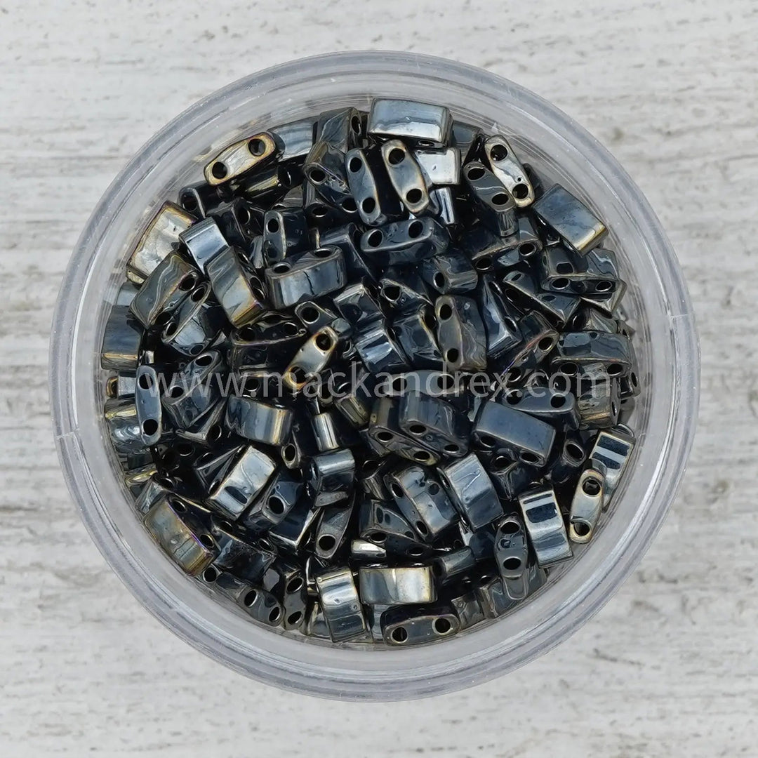 0464 Half Tila Beads - Gunmetal Metallic - Mack & Rex HTL0464 HTL-464