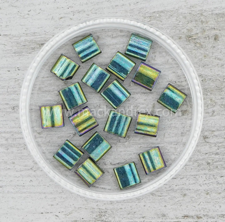 0468 Tila Beads - Green Metallic - Mack & Rex