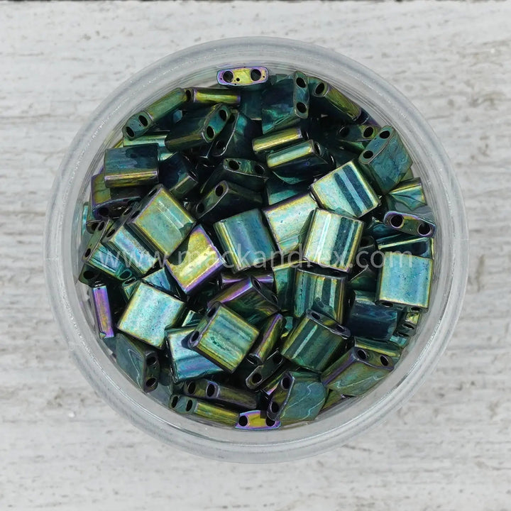 0468 Tila Beads - Green Metallic - Mack & Rex