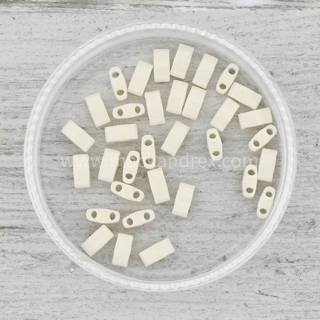 0491 Half Tila Beads - Cream - Mack & Rex