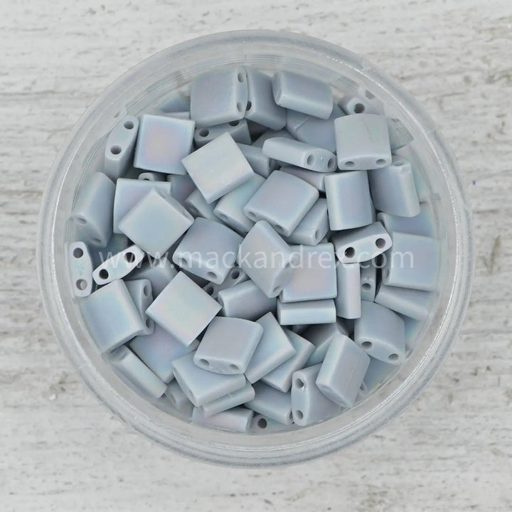 0498FR Half Tila Beads - Matte Grey - Mack & Rex