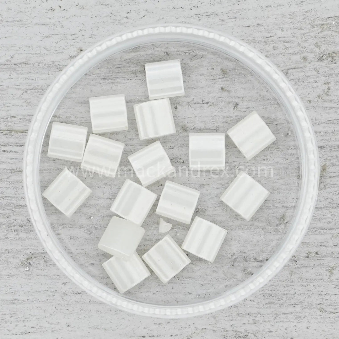 0512 Half Tila Beads - Eggshell Ceylon - Mack & Rex