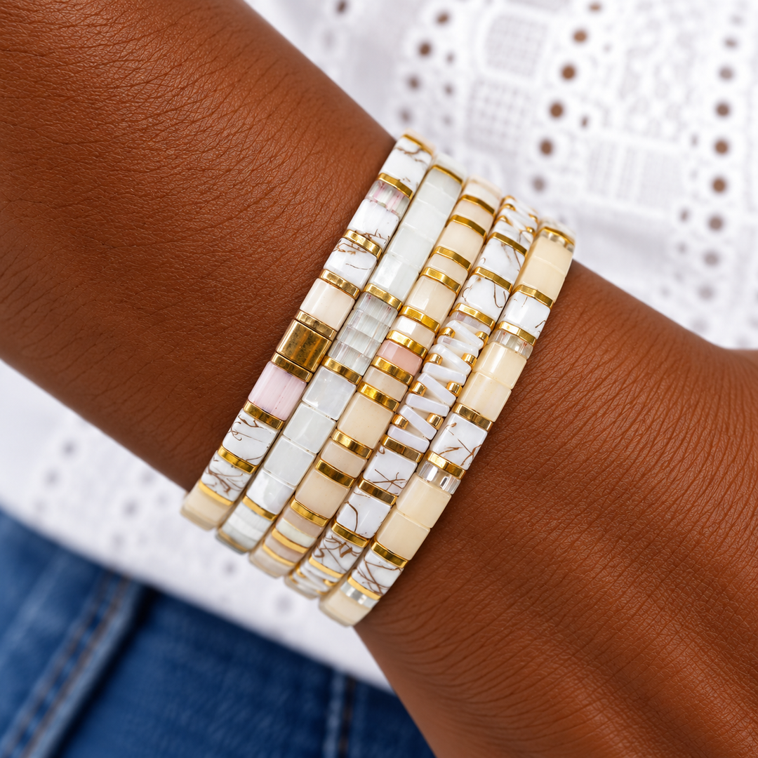 VANILLA SUGAR - Beaded Bracelets - Set of 5