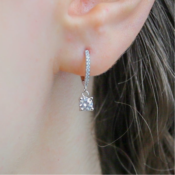 TEMPTATION - Sterling Silver & CZ Dangle Earrings