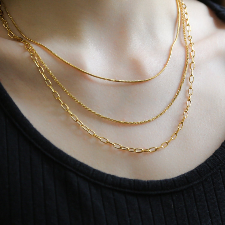 Harmony GOLD Necklace Minimalist Chain Layered Necklace set