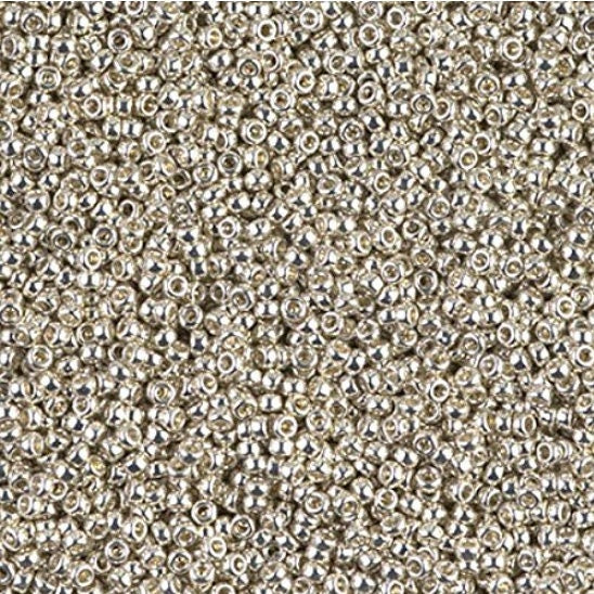 15/0 seed beads || RR15-0181 Silver Galvanized Miyuki Round | Miyuki 15/0 Rocaille Beads - Mack & Rex