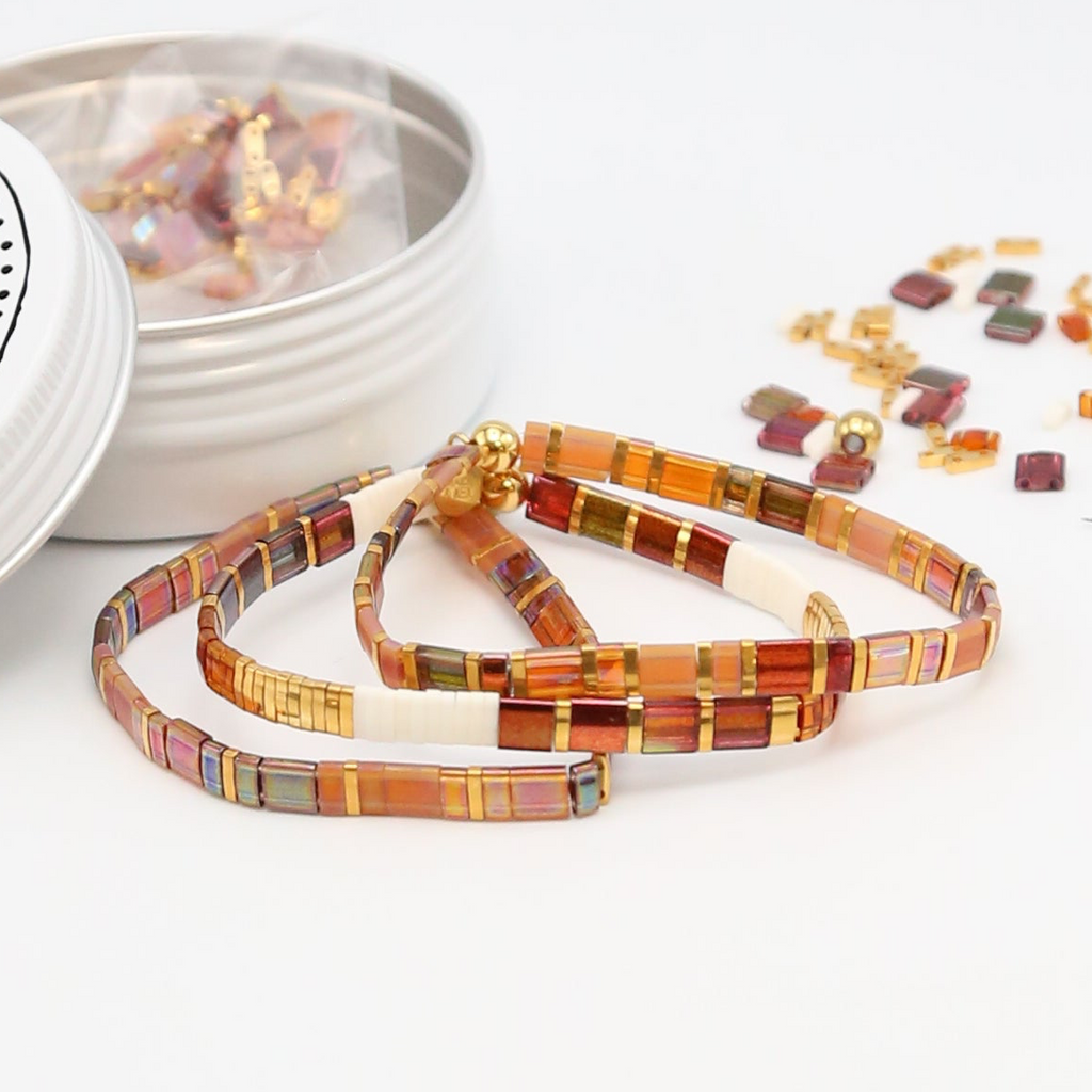 Mack & Rex Amber Romance Tila Bracelet Kit - 3-Bracelet Diy Set