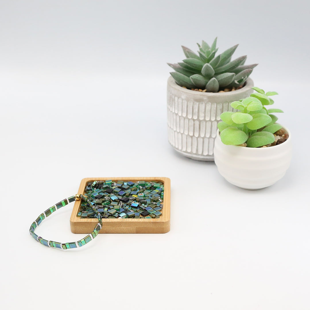 EVERGREEN - Green Tila Bead Mix