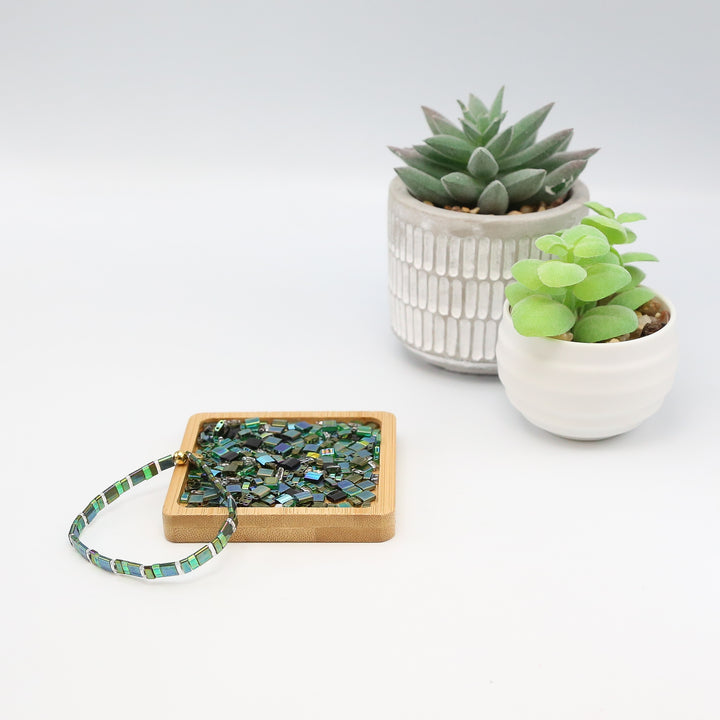 EVERGREEN - Green Tila Bead Mix