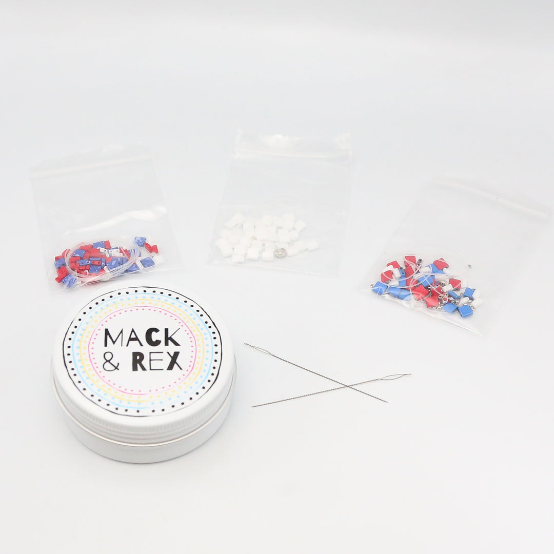 STARS AND STRIPES - Tila Bracelet Making Kit - 3 Bracelets