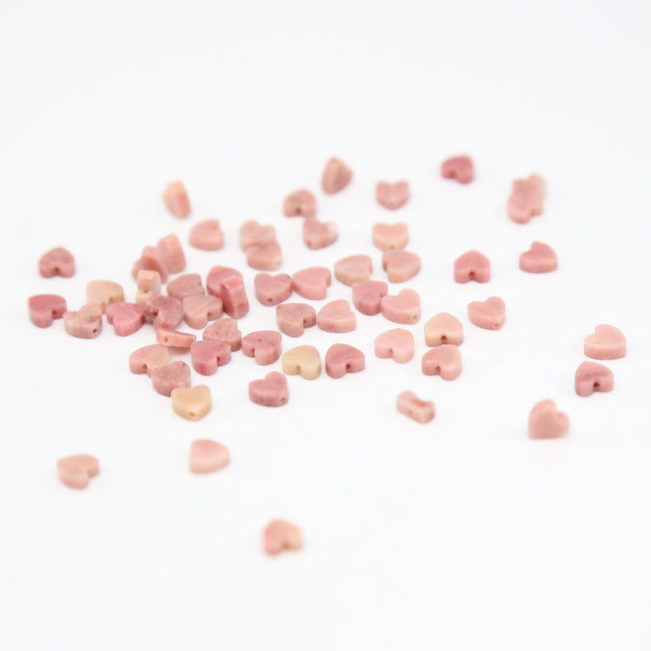 RHODONITE - Stone Heart Beads